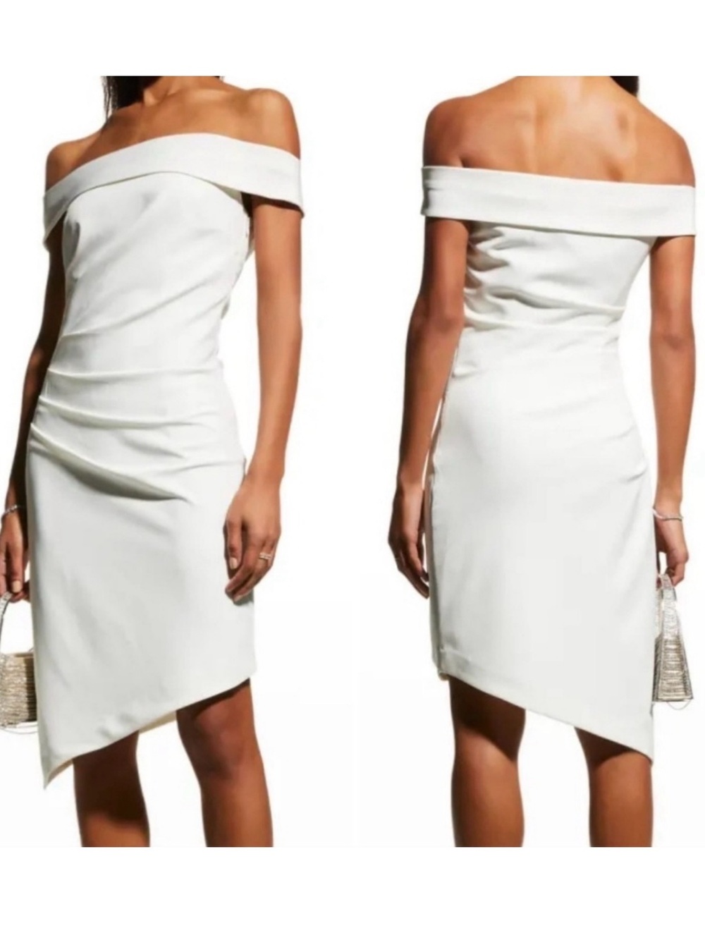 Milly White Ooff Shoulder Asymmetric Dress